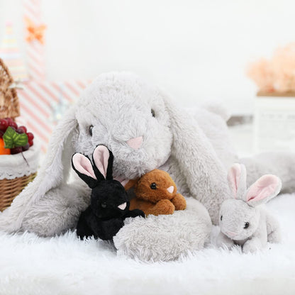 MorisMos Osterhase Kuscheltier XXL 60 cm mit 3 Babys im Bauch