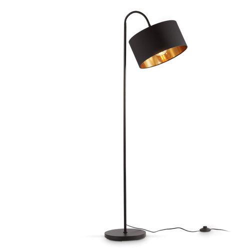 B.K.Licht Stehlampe Vintage Industrial schwenkbar – Schwarz-Gold, eine schwenkbare Leuchte in Schwarz-Gold für gezieltes Raumlicht.