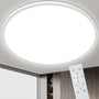 Bowfar LED Deckenleuchte flach, 56W, dimmbar, 3000-6500K, weiss, 59cm – runde Bauform, weisser Acryl-Lampenschirm