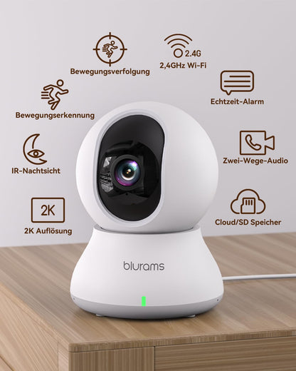 blurams A31 2K WLAN Überwachungskamera innen, 360°, 2er-Set