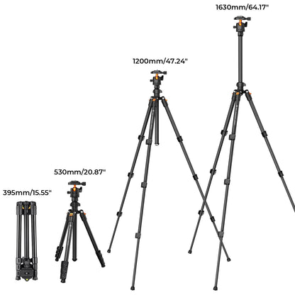 K&F Concept O234A1 Kamerastativ, Aluminium-Reisestativ 163 cm