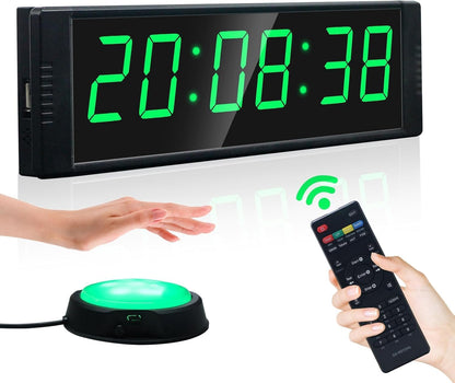 YZ Coundown Timer LED digital – Intervall & Stoppuhr Fernbedienung. Rechteckig, schwarz, mit großen LED-Ziffern zur Zeitmessung im Training.