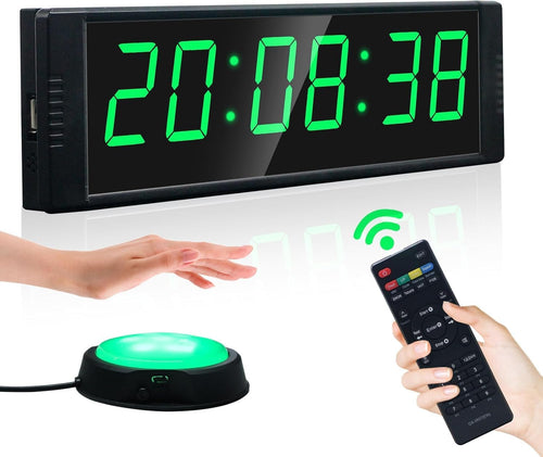 YZ Coundown Timer LED digital – Intervall & Stoppuhr Fernbedienung. Rechteckig, schwarz, mit großen LED-Ziffern zur Zeitmessung im Training.