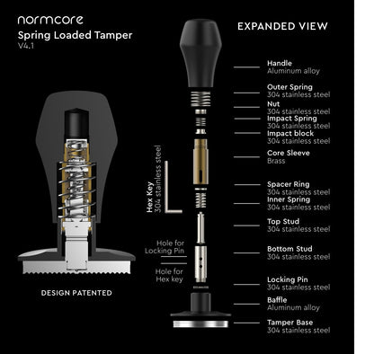 Normcore Kaffeestampfer V4.1 Espresso Tamper 58,5 mm, Schwarz