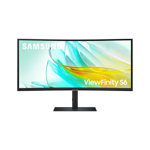 Samsung ViewFinity S65UC Curved Monitor - 34 Zoll UWQHD. Schwarzer, gekrümmter UWQHD-Bildschirm für immersive Ansichten und effektives Multitasking.