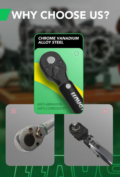 LLAVETOR Drehmomentschlüssel 1/2 Zoll 60-330 Nm für Auto & Motorrad
