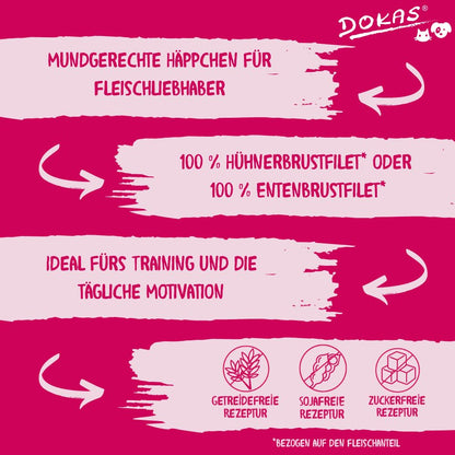 DOKAS Entenbrust in Stückchen glutenfreier Hundesnack, 9 x 200 g