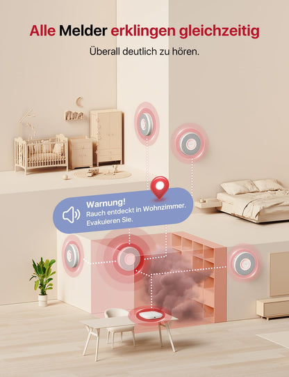 X-Sense WLAN Rauchmelder XS0B-MR31 mit Sprachausgabe, 3er-Set