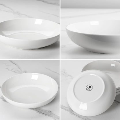 MALACASA Regular Suppenteller 6-teilig Porzellan Cremeweiss 1250 ml