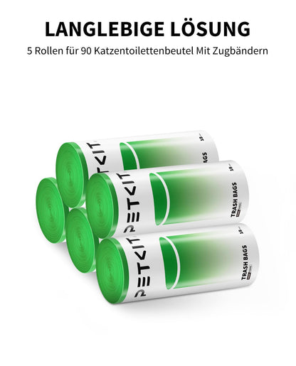 PETKIT Katzentoilettenbeutel mit Zugbändern für Pura MAX 2, 90 Stück