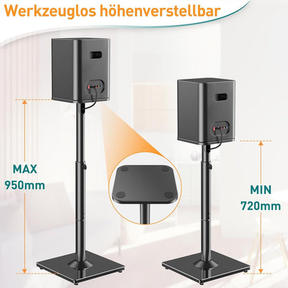 ELIVED Universal Lautsprecherständer - höhenverstellbar schwarz 1 Paar