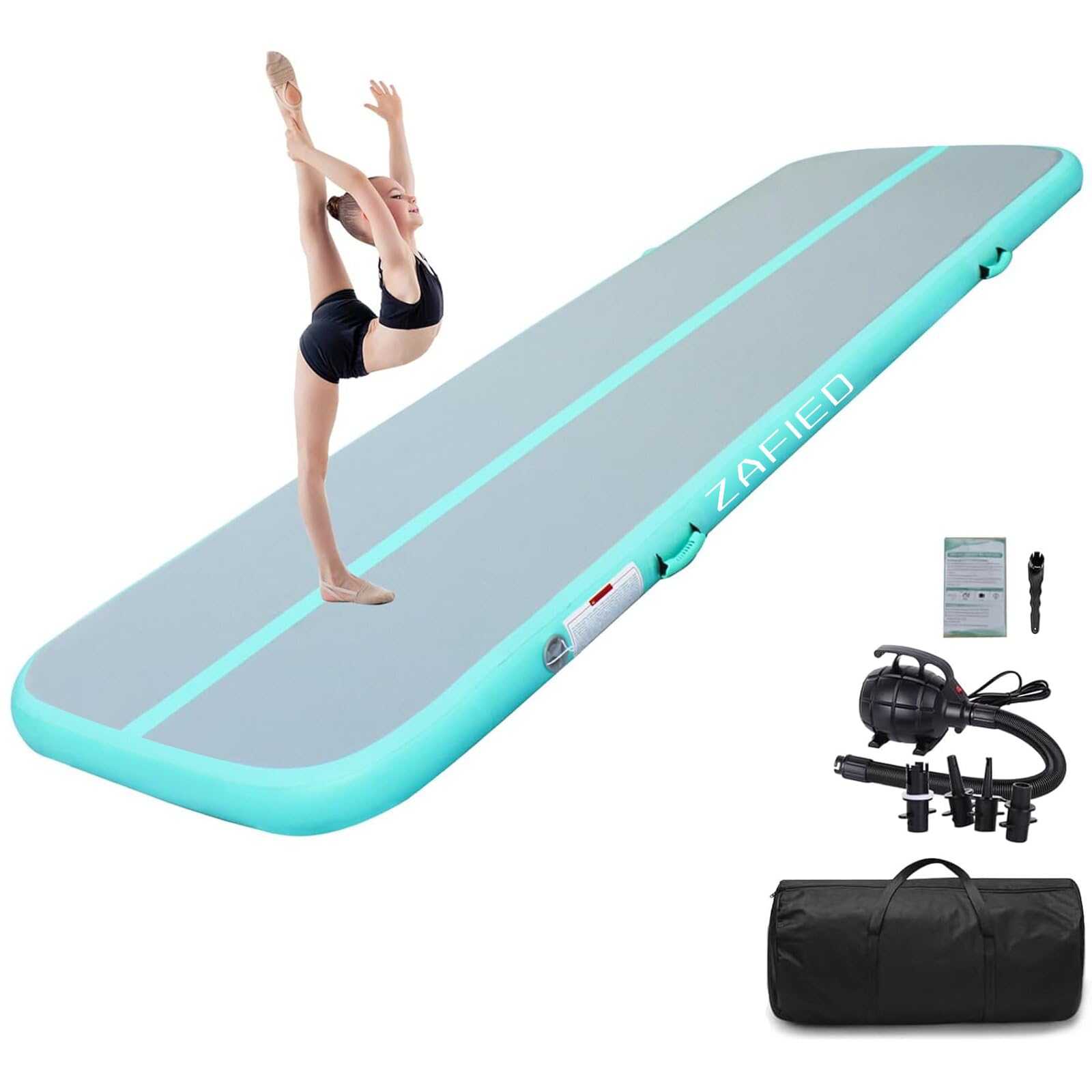 Air Matte Track Aufblasbare Turn- & Gymnastikmatte mit Pumpe - 3m. 3m lange, rechteckige Matte für Gymnastik und Bodenturnen.