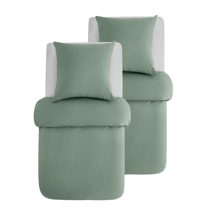 BEDSURE Bettwäsche Set 135x200 cm Baumwolle, Salbeigrün, 4-teilig