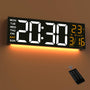 Maxstar Digitale Wanduhr 16 Zoll mit RGB LED Display und Fernbedienung – grosse Ziffernanzeige, Wand- oder Tischmontage