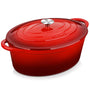 Velaze Ovaler Gusseisen Bräter Emaille 34cm 7L – mit Deckel. Ovaler, emaillierter Gusseisenbräter zum Braten und Schmoren im Ofen.