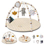 Blissful Diary Spielbogen Baby, Spieldecke mit 6 Spielzeugen, Beige – gepolsterte Matte mit Hängespielzeugen