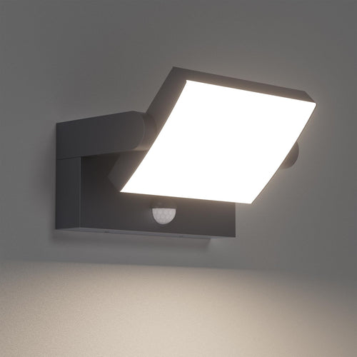 Klighten 24W Aussenwandleuchte mit Bewegungsmelder - Anthrazit 4000K. Kubische LED für autom. Beleuchtung.