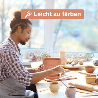 vensovo Terrakotta-Blumentopf 20 cm mit Untersetzer, 2er-Set