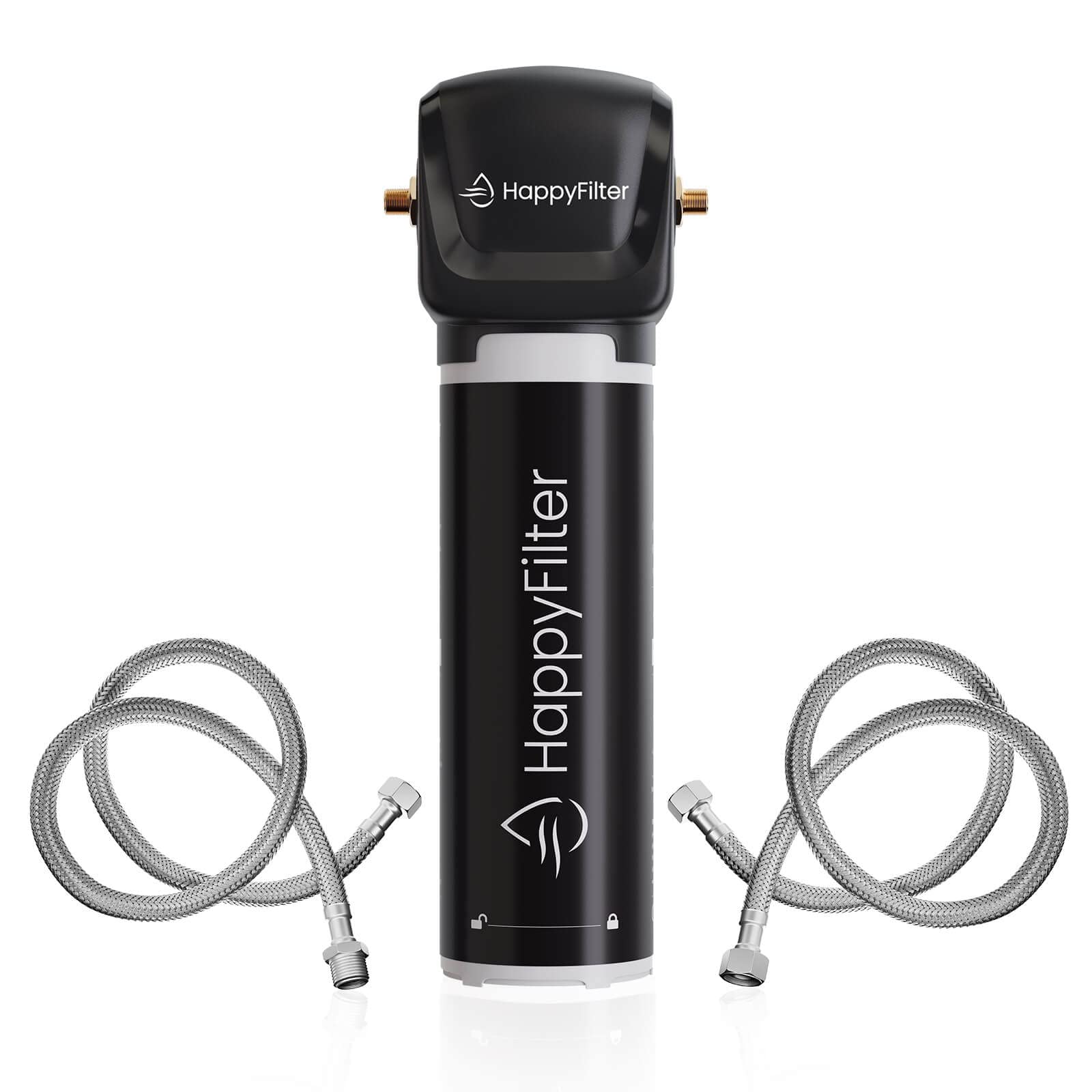 HappyFilter Kalk Wasserfilter 2 Untertischfilter – Quick Change. Zwei kompakte Filterkartuschen. Enthärtet Leitungswasser unter der Spüle.