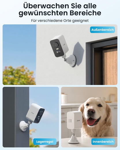 ieGeek 2K Überwachungskamera Aussen Akku WLAN mit Magnethalterung