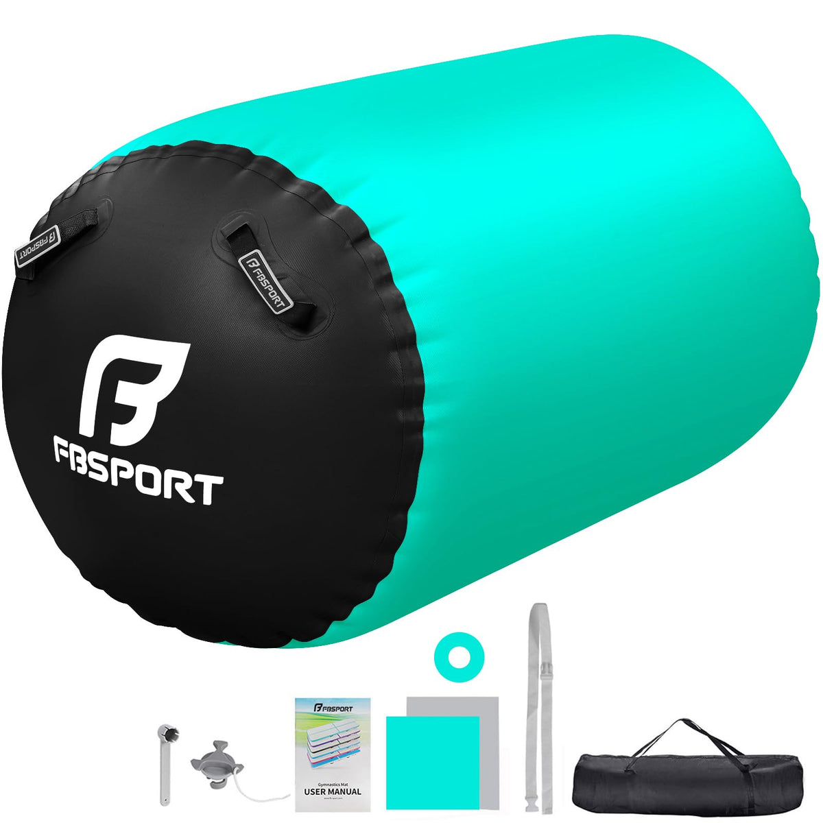 FBSPORT Air Roll Gymnastikrolle, aufblasbar, 100 x 60 cm, PVC-Zylinder für Gymnastik und Yoga