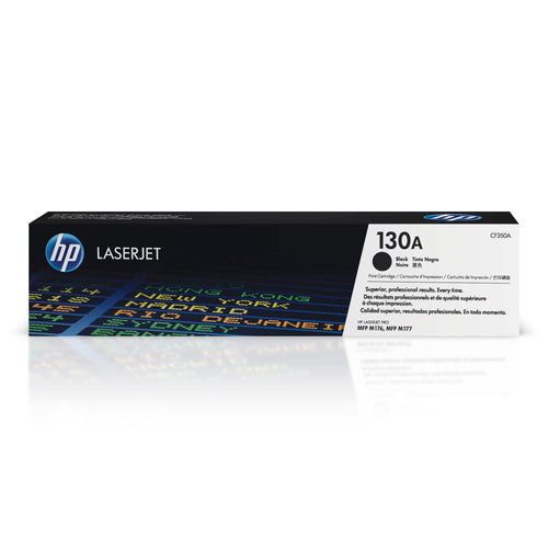 HP Original Tonerpatrone 130A Schwarz für HP Laserdrucker. Rechteckige schwarze Kartusche für Monochrom-Ausdrucke.