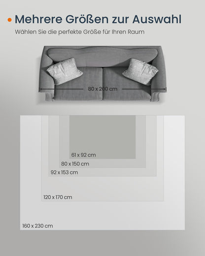 SONGMICS Home Vintage Teppich 160 x 230 cm, waschbar, Taubengrau