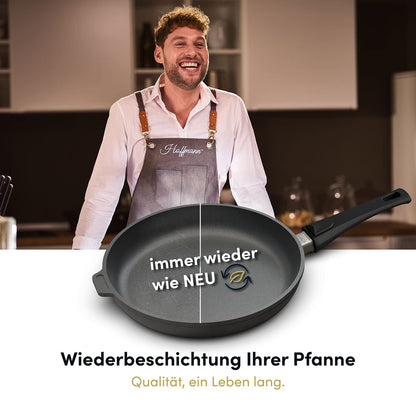 Hoffmann Aluguss Bratpfanne – 24cm, Induktion, beschichtet, abnehmbar