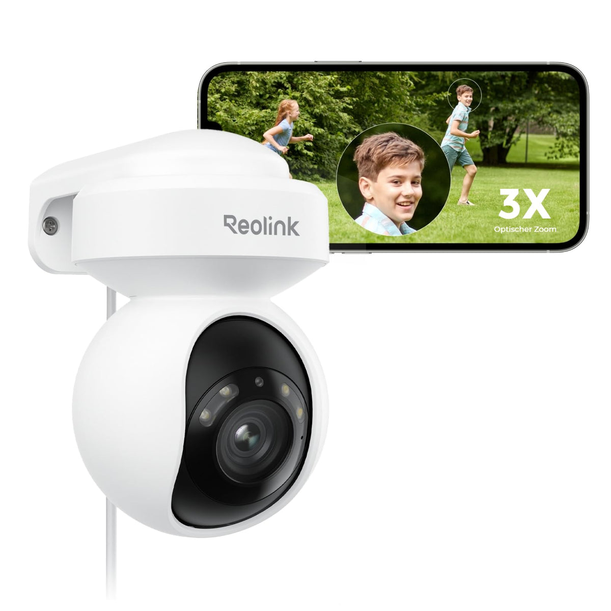 Reolink E1 Outdoor 5MP PTZ Überwachungskamera mit 3X optischem Zoom und vollfarbiger Nachtsicht