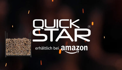 QUICK STAR Metall Kaminholzregal Anthrazit 200x115cm mit Schutzhülle