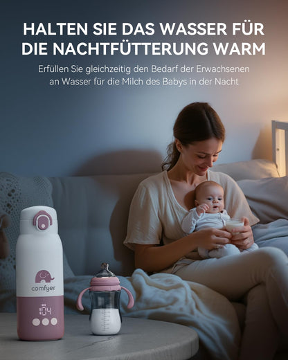 Comfyer BW01 Tragbarer Flaschenwärmer für Baby, 12000 mAh Akku