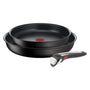 Tefal Ingenio Unlimited On Pfannenset 3-teilig, 22/26 cm, Induktion. Rundes, schwarzes Kochgeschirr zum Braten auf Induktionsherden.