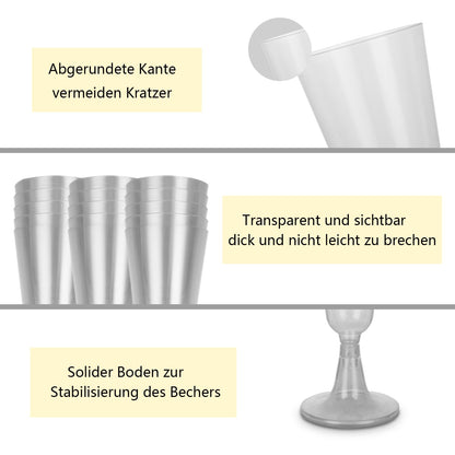 JMIATRY Sektgläser aus Kunststoff, transparent, 150 ml, 100 Stück