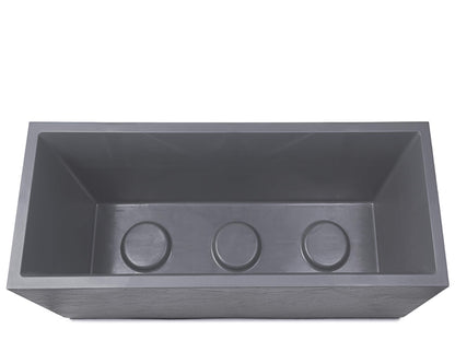 Ondis24 Pflanzkübel Vulkan Pierre 100 cm mit Wasserspeicher, hellgrau