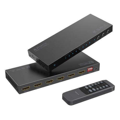 PORTTA HDMI Matrix 4x2 4K 60Hz mit Audio-Extractor und ARC