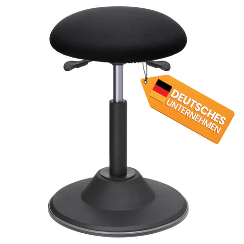 SONGMICS höhenverstellbarer Bürohocker ergonomisch drehbar - OSC01BK. Schwarzer, runder Hocker. Flexible, ergonomische Sitzgelegenheit am Schreibtisch.