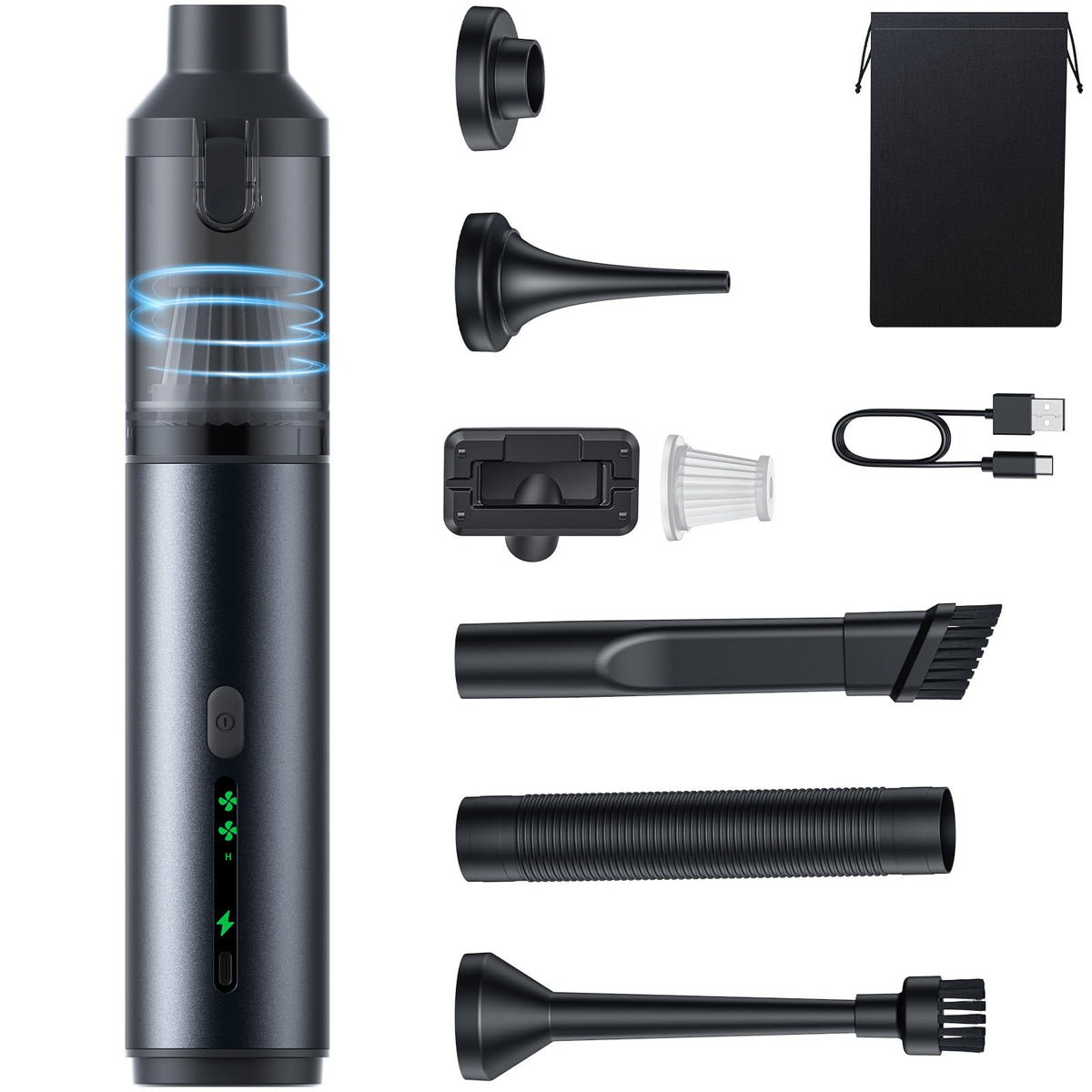 Aidisy Akku-Handstaubsauger 4-in-1, 16000 Pa, USB-C, VAC103 – kabelloser Mini-Staubsauger für Auto und Sofa
