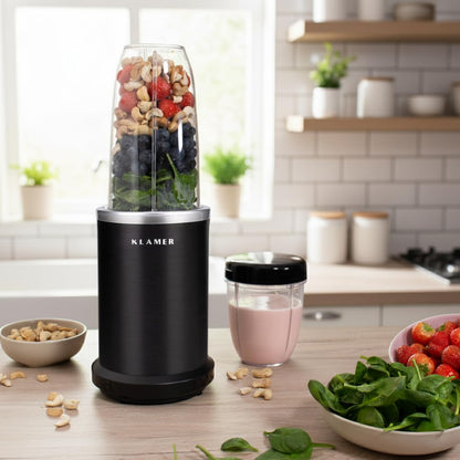 KLAMER Bullet Mixer 1000 Watt Smoothie Maker mit 2 Mixbehältern