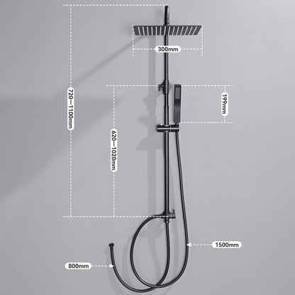 Auralum Regendusche Duschsystem ohne Armatur, Edelstahl Schwarz