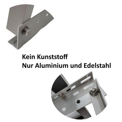 SolarXon Solarmodul Halterung für 2 Module – Freistehend, Alu