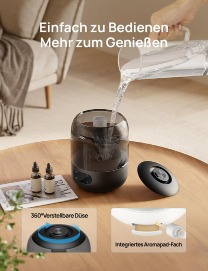 DREO Kaltnebel-Luftbefeuchter Ultraschall 3L Top-Fill DR-HHM006