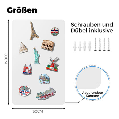 LYZZXI Magnettafel 50x80 cm, weiss – Magnetwand für Fotos und Magnete