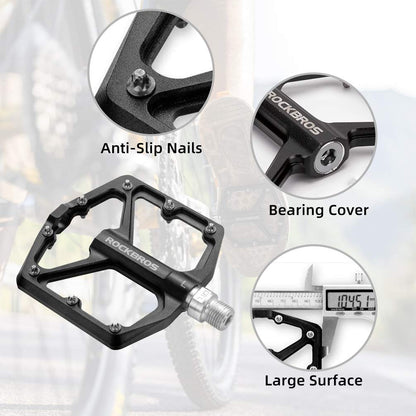 ROCKBROS Flachpedale Aluminium CNC 9/16 Zoll für MTB Rennrad Gravel