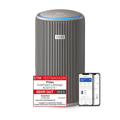 Philips PureProtect 3200 Serie intelligenter Luftreiniger - AC3210/12. Weißer Turm. Reinigt Raumluft intelligent mit Filtern.
