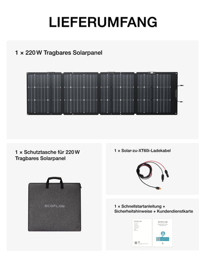 EF ECOFLOW 220W Solarpanel faltbar für DELTA/RIVER Powerstation
