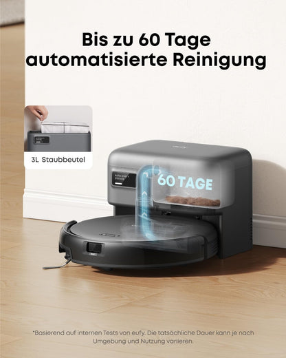 eufy C10 Saugroboter mit automatischer Absaugstation, 7,3 cm flach