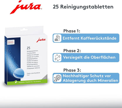 Jura Kombi Pack: 25 Reinigungs- und 36 Entkalkungstabletten