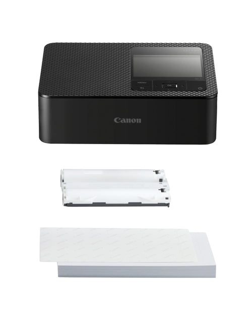Canon SELPHY CP1500 Mobiler Fotodrucker Schwarz mit Papierset. Druckt Fotos sofort und kabellos von Mobilgeräten.