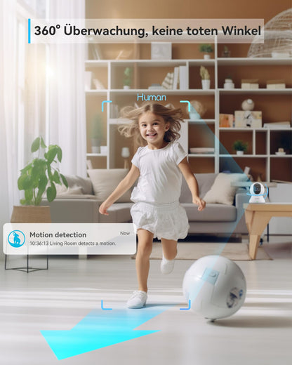 blurams A31 2K WLAN Überwachungskamera innen, 360°, 2er-Set