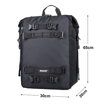 Rhinowalk Motorradtasche 30 L Schwarz mit wasserdichter Innentasche